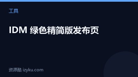 IDM 绿色精简版发布页（工具资源）