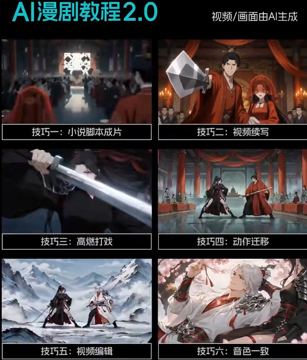 抖音80W粉丝博主，付费AI漫剧教学课程（教程资源）