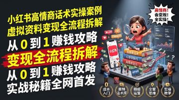 小红书高情商话术实操案例，虚拟资料变现全流程拆解（教程资源）