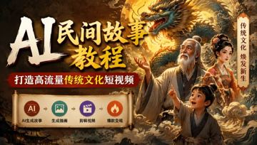 AI民间故事短视频教程，传统文化赛道高流量内容打造全攻略（教程资源）